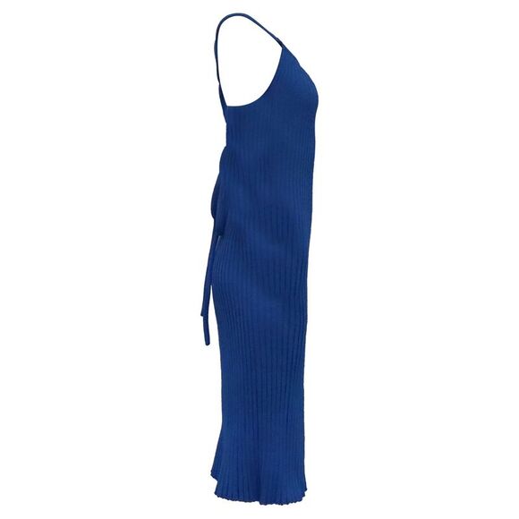 Proenza Schouler Vida Ribbed-Knit Midi Dress in Blue Viscose - joarbit.com Proenza Schouler Vida Ribbed-Knit Midi Dress in Blue Viscose - joarbit.com